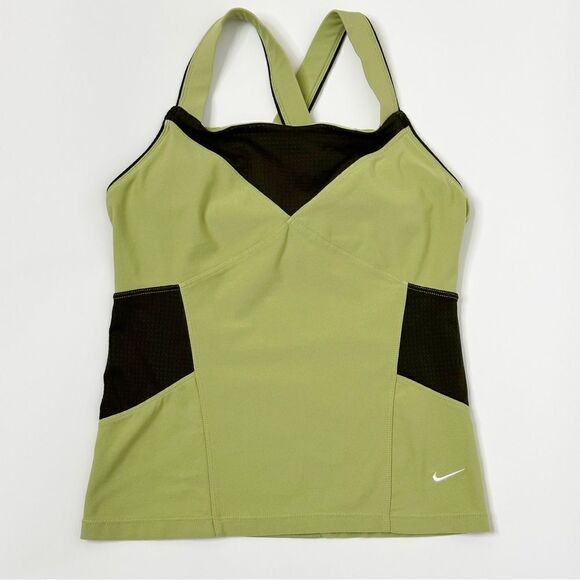 Nike Fit Dry Athletic Tank Top Green Brown Size Small - Picture 1 of 7